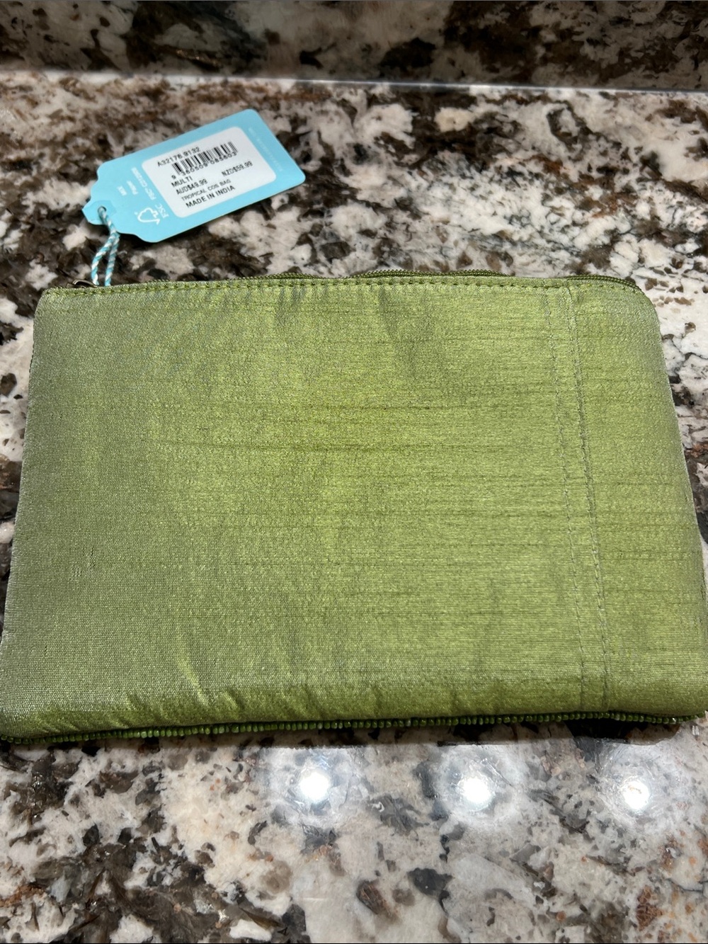 Floral Beaded Clutch - Green & Cream - Picture 3 of 8